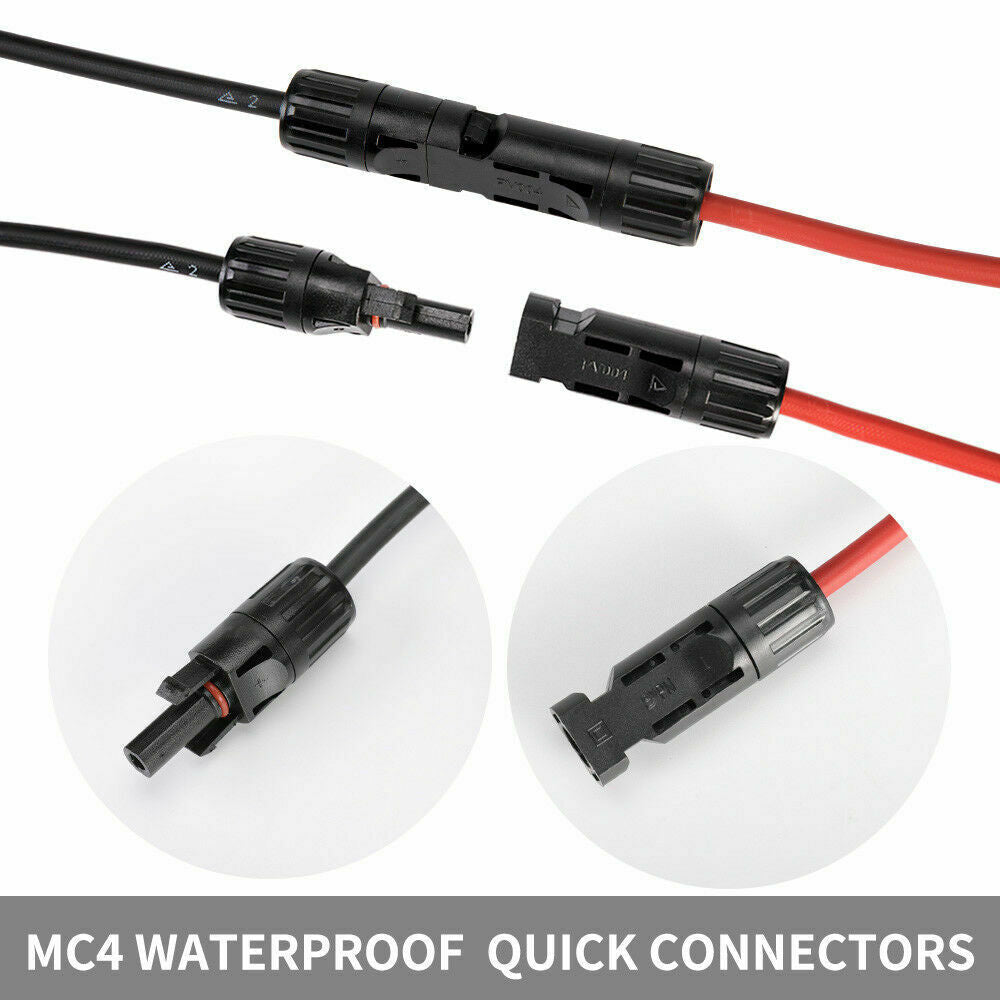 2x 5m Solar Panel Extension Cable MC4 Connector Black & Red PV Wires 4mm² - salelink.co.nz