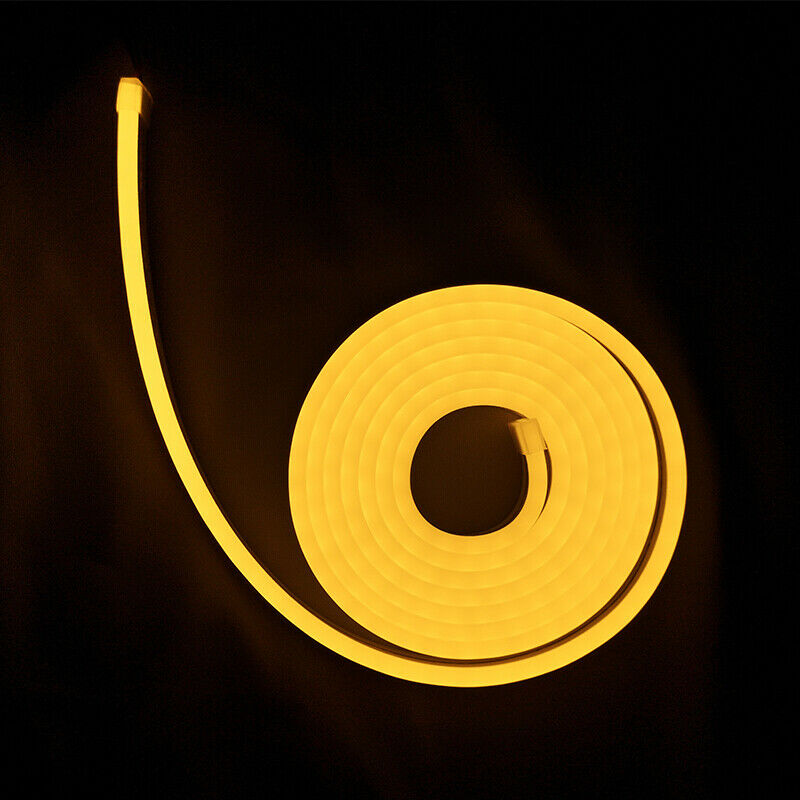 5M Yellow 12V Flex LED Strip Neon Rope Light Silicone - salelink.co.nz