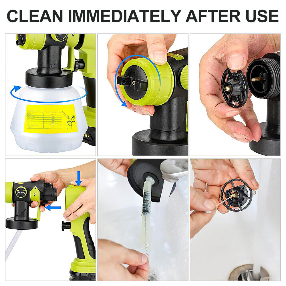 Paint Sprayer HVLP Spray Paint Gun fits Ryobi 18V Battery