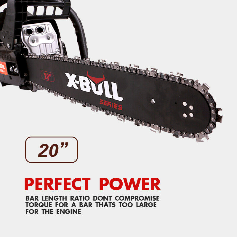 X-BULL 62cc Petrol Chainsaw 20"Bar E-Start Pruning Red Chain Saw 2 Stroke