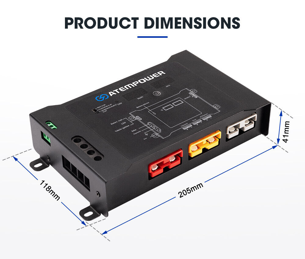ATEM POWER Smart Hub Dual Battery System Fit DC to DC Chargers