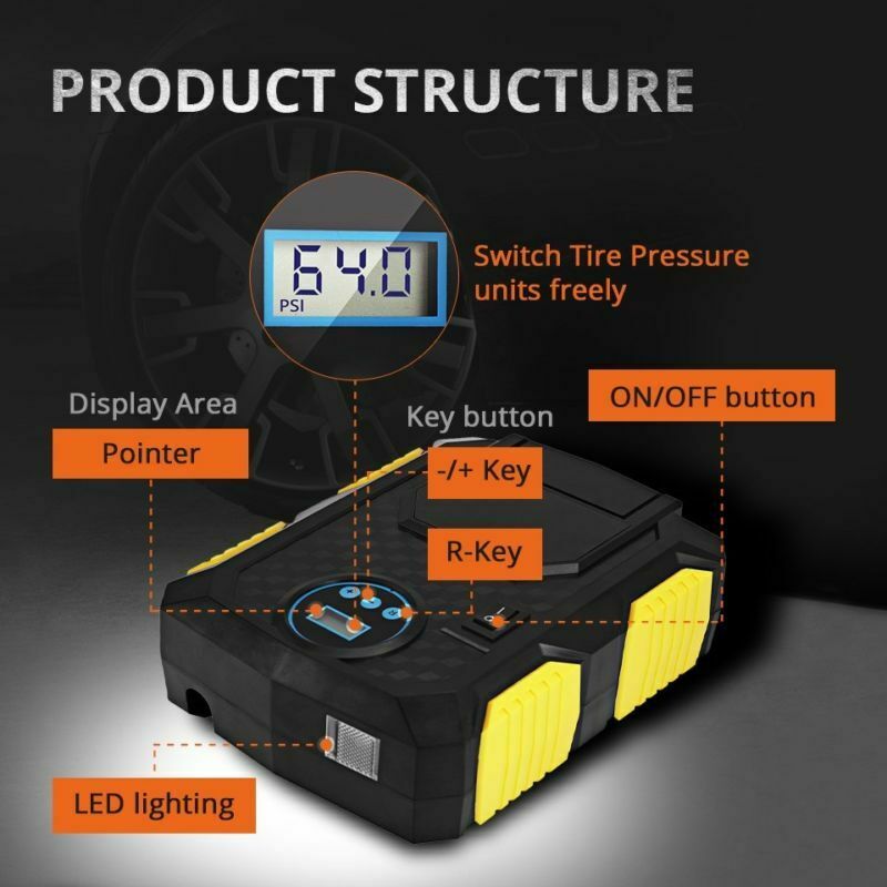 Car Air Compressor Digital Tire Inflator Auto Tyre Pump DC 12V 100PSI - salelink.co.nz