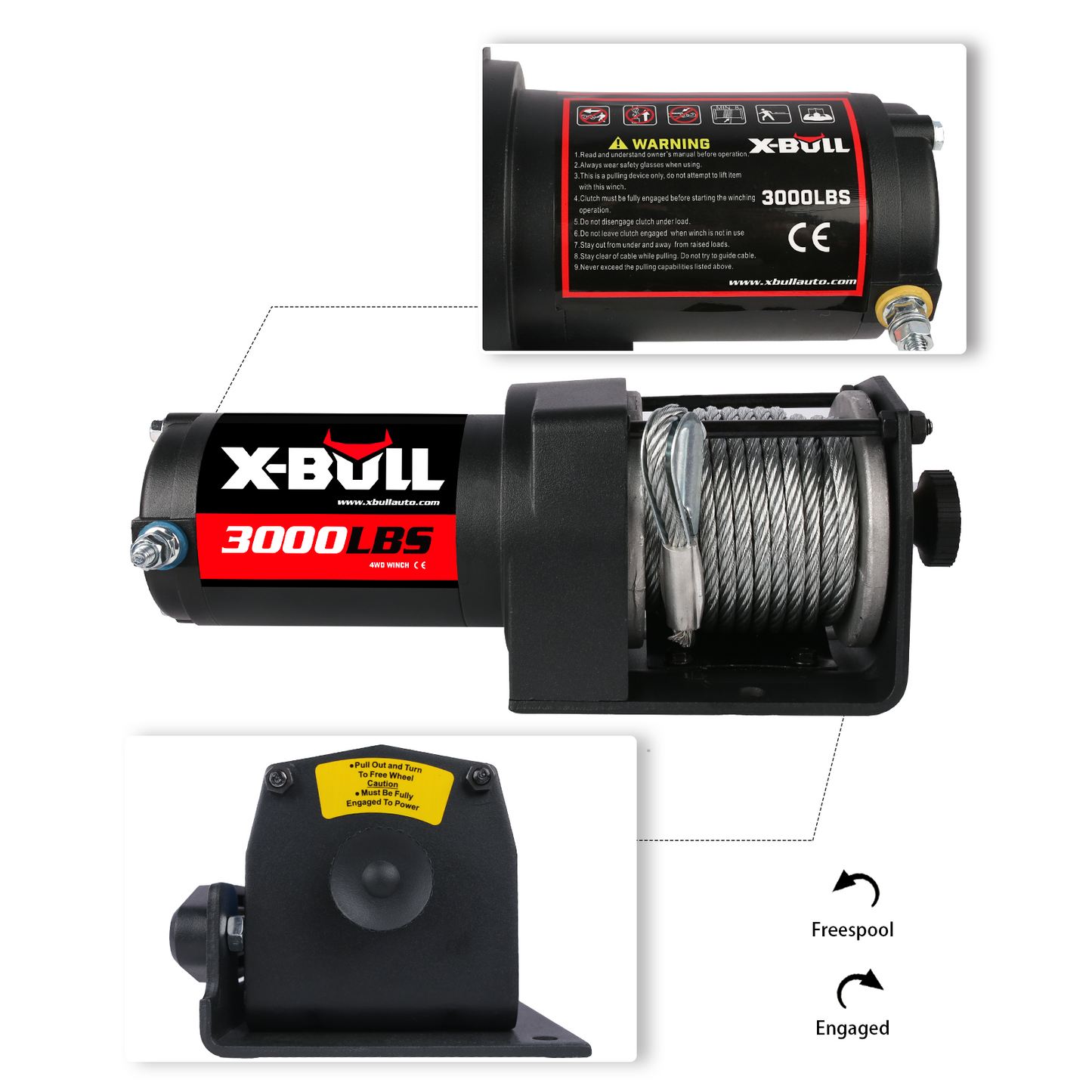 X-BULL Electric Winch 3000LBs