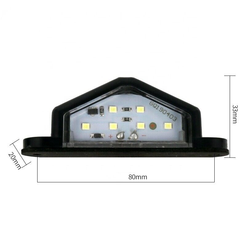 4X 6 LED License Number Plate Light Truck Caravan Trailer Lamp Rear/Front 10-30V
