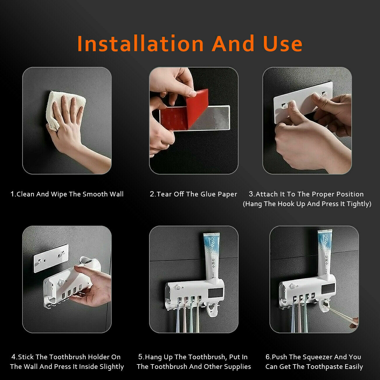 Toothbrush Holder UV Dispenser Sterilization Holder Smart Sensor - salelink.co.nz