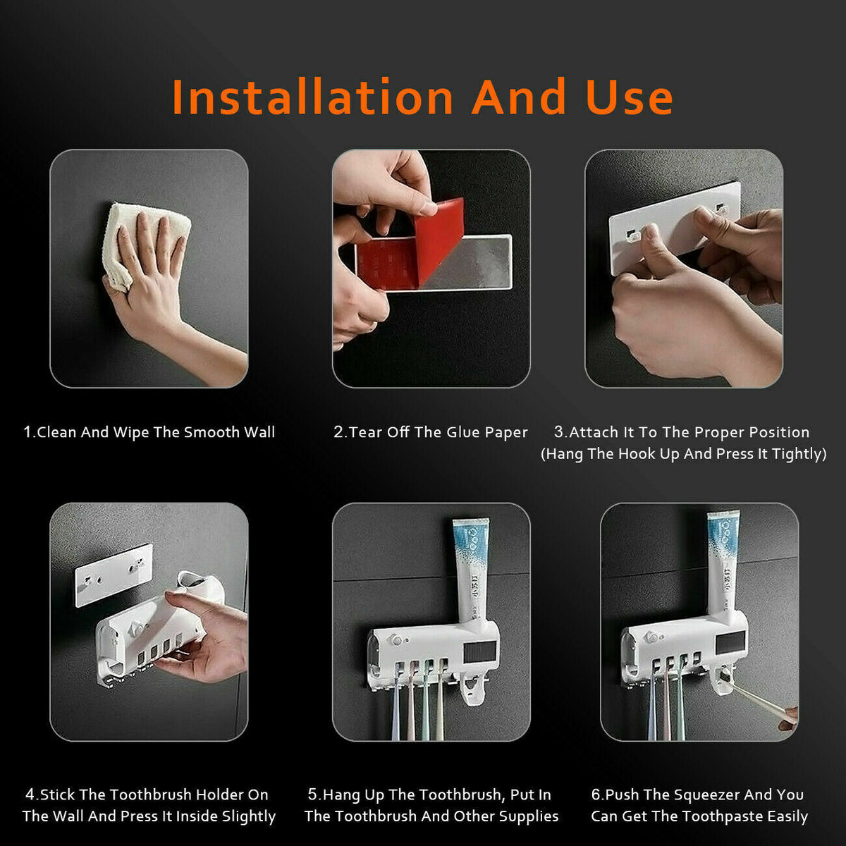Toothbrush Holder UV Dispenser Sterilization Holder Smart Sensor - salelink.co.nz