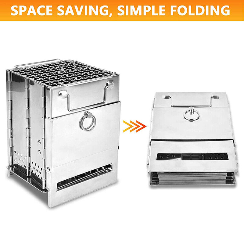 20x20x27cm Camping Stove Wood BBQ Gril Portable Outdoor