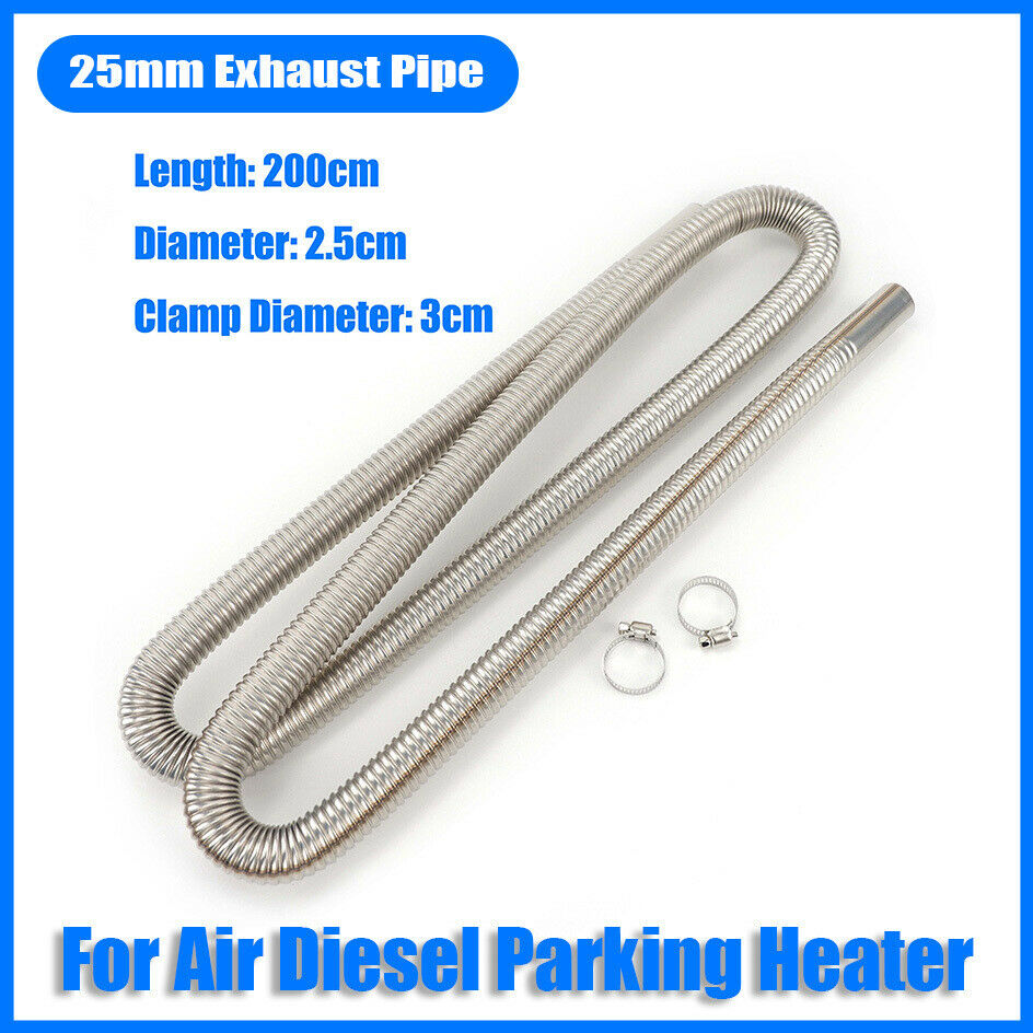 200cm Air Diesel Parking Heater Stainless Steel Exhaust Pipe Tube Gas - salelink.co.nz