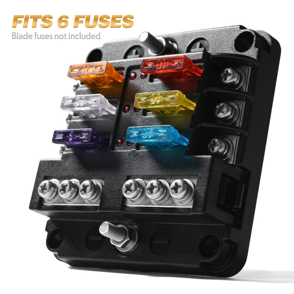 6-Way Blade Fuse Block Box Holder