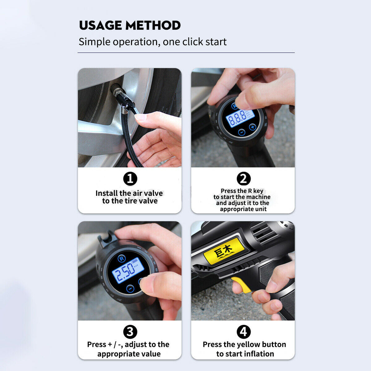 Wireless Car Tyre Inflator Tire Pump Air Compressor