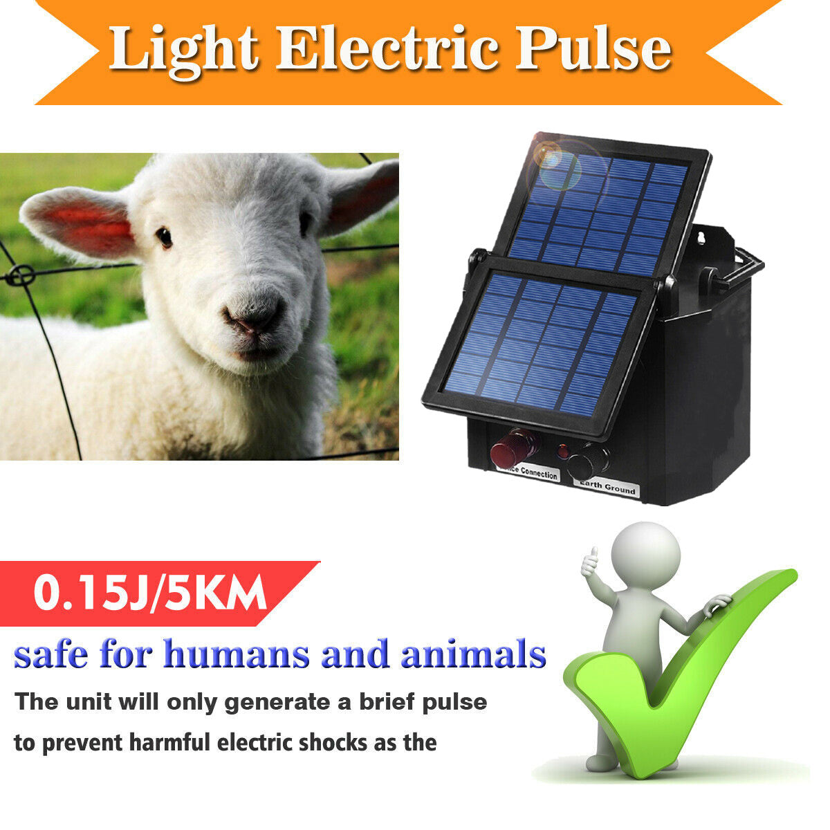 Solar Electric Fence Energiser 5KM