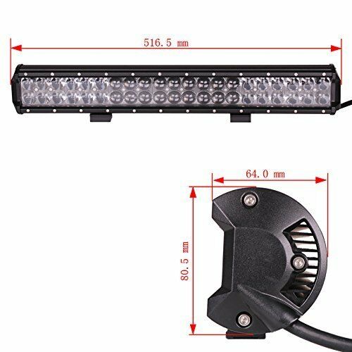 10D 20inch 126W CREE LED Light Bar Spot Flood Combo + 23inch Black Number Plate - salelink.co.nz