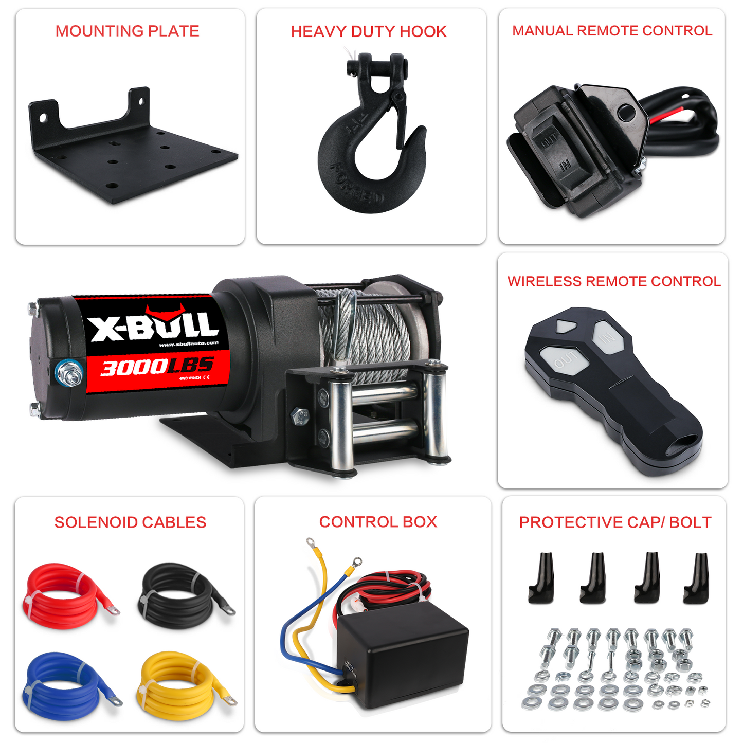 X-BULL Electric Winch 3000LBs