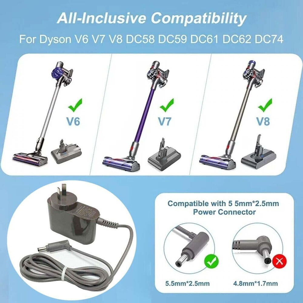 Replacement Battery Charger Adapter For Dyson V8 V7 V6 DC62 Vacuum Cleaner