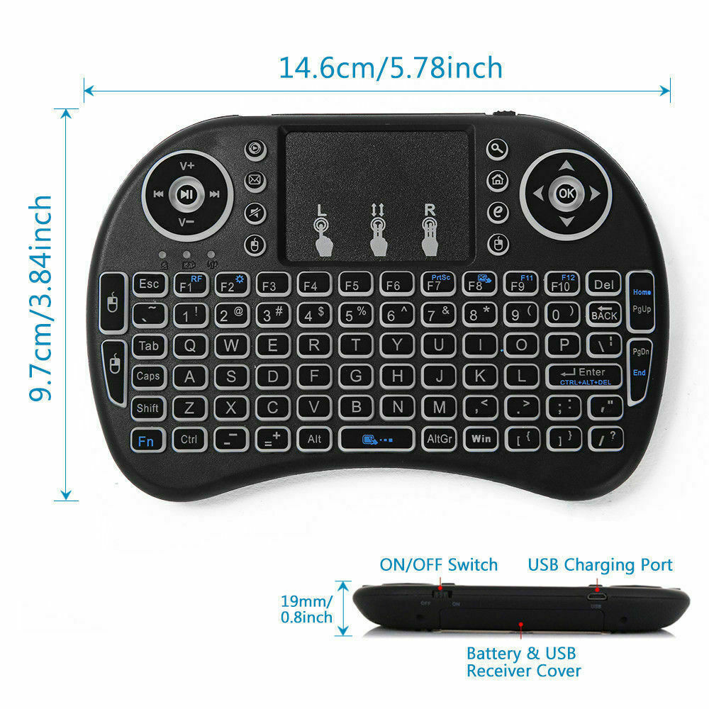 Mini Wireless Keyboard with Touchpad for TV PC android SNU