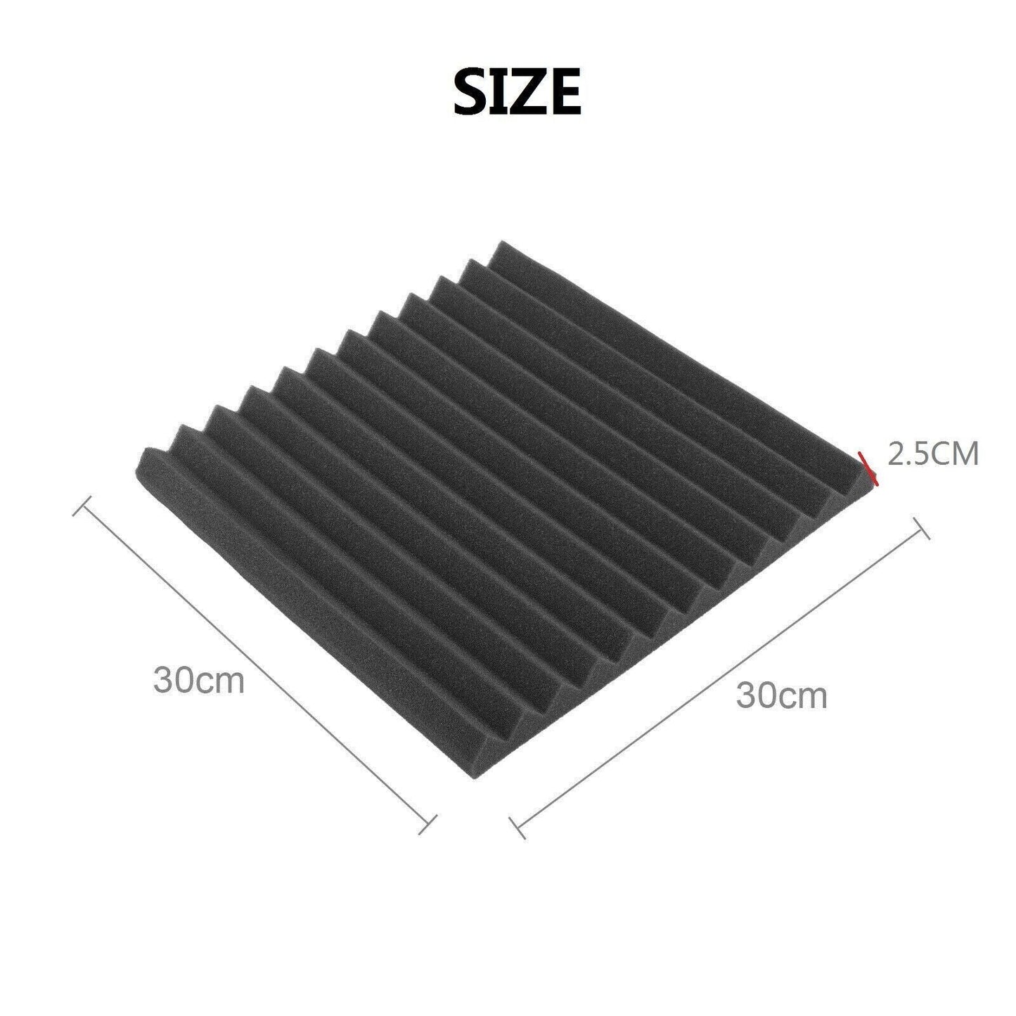 12PCS Studio Acoustic Foam Sound Absorption Proofing Panel Wedge Soundproofing