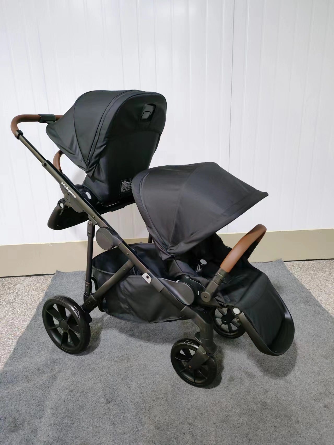 Double Pram – Luxe Twin Stroller with Car Seat