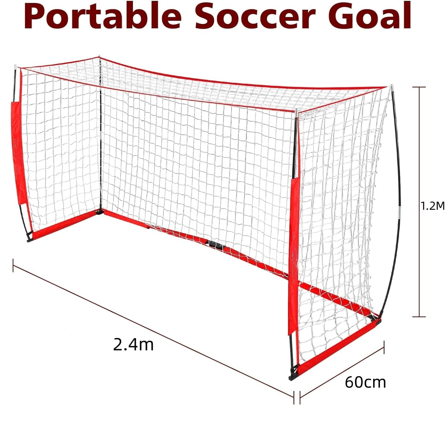 2.4x1.2m Soccer Goal Football Goal Foldable