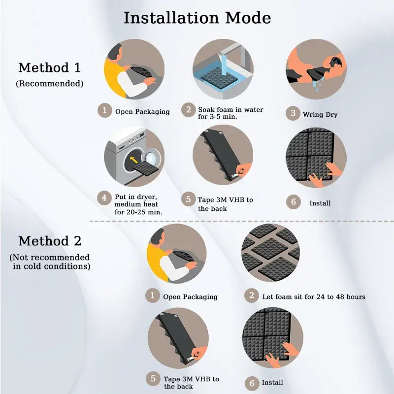 Self-Adhesive Soundproofing Tiles (different sizes & colours available)