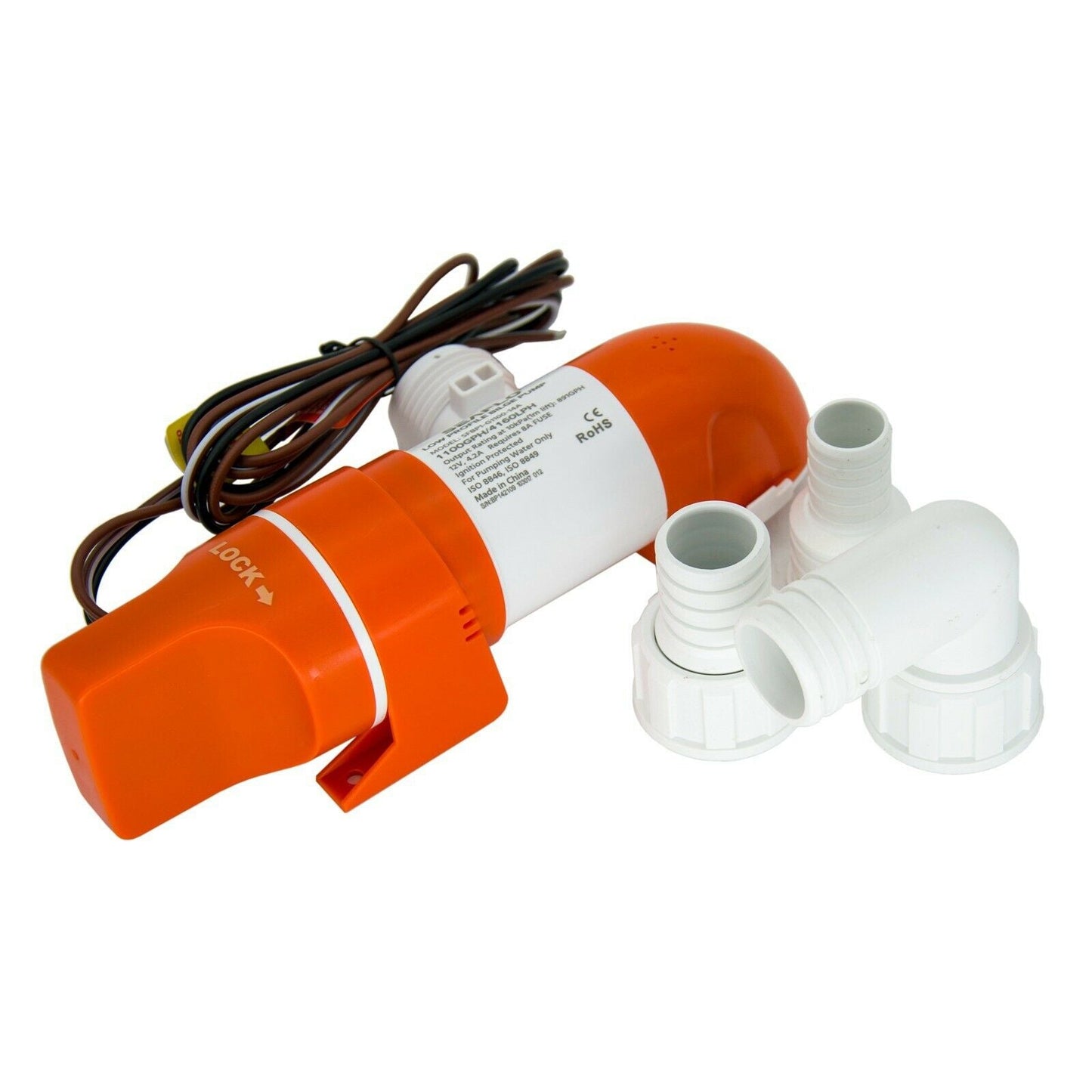 SEAFLO 1100GPH Bilge Pump Automatic Boat Marine Water Pump Low Profile 12V