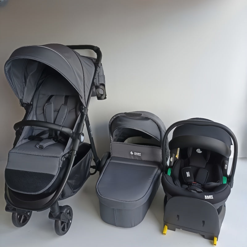 Baby Brightness Poplar baby stroller with carrycot, capsule and ISOFIX base Dark Grey