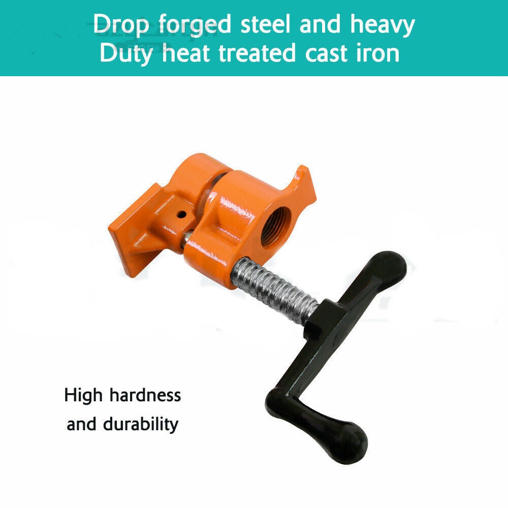 3/4'' Gluing Pipe Clamp 4 Pcs Heavy Duty WOODWORKING VICE TOOLS Wide Protect Pad