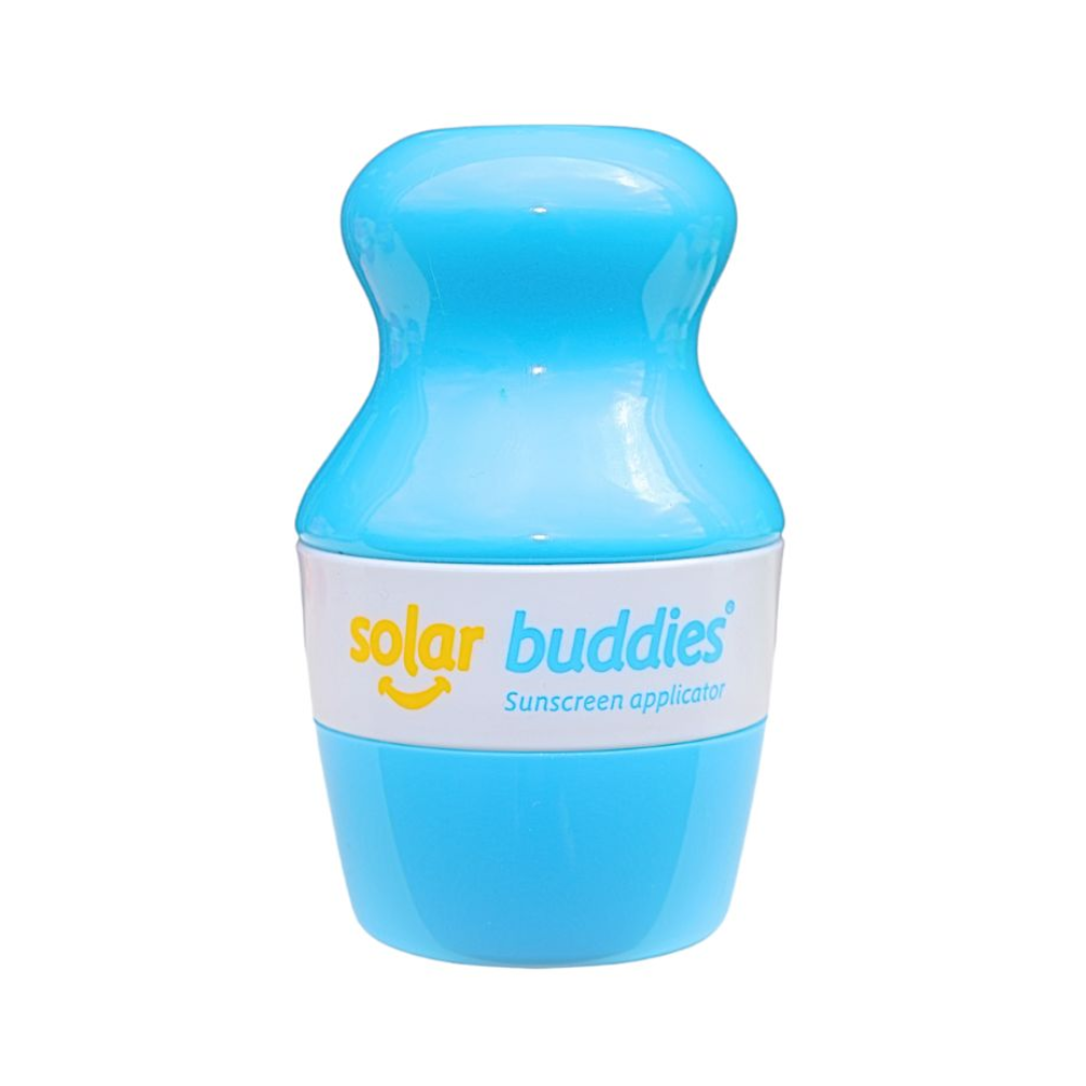 The Full coloured Blue Solar Buddie is a refillable sunscreen applicator for kids and babies of any age. It's easy to use, no mess and perfect for outdoor fun and travel.