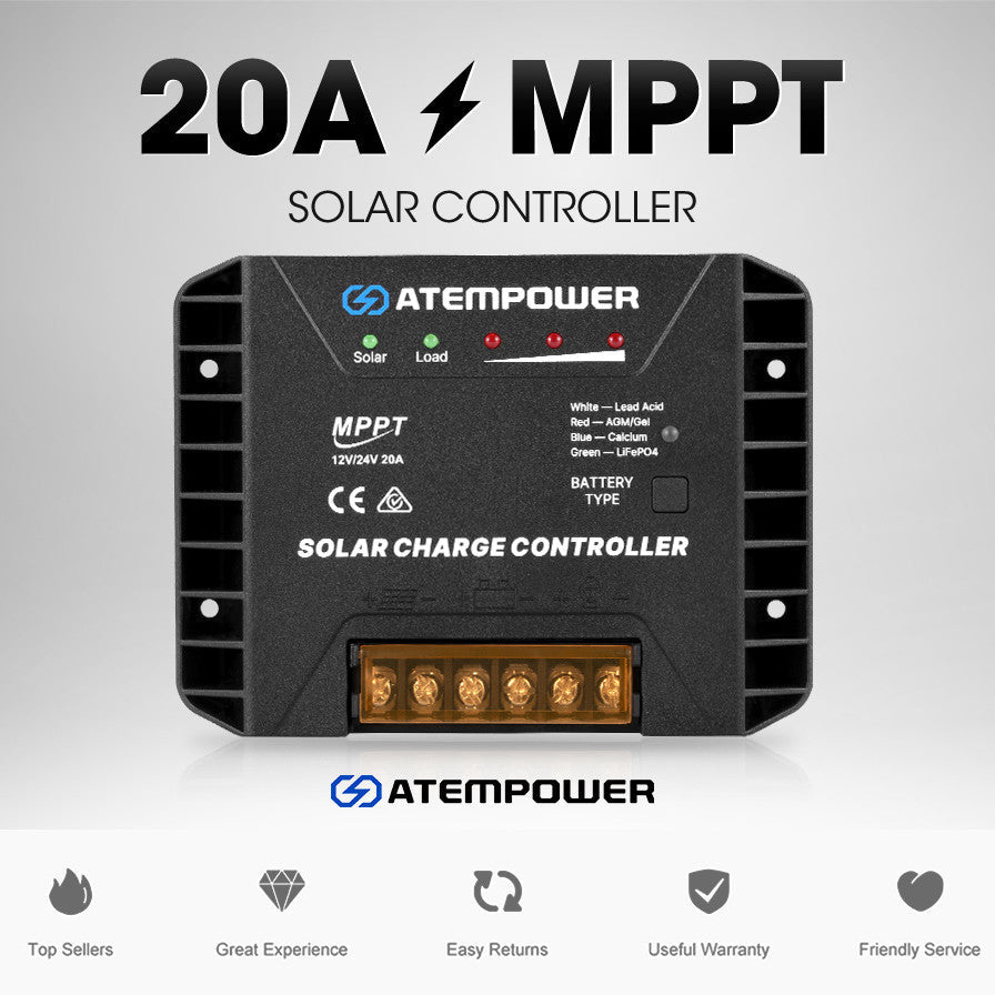 Atem Power 20A MPPT Solar Charge Controller Solar Panel Battery Regulator