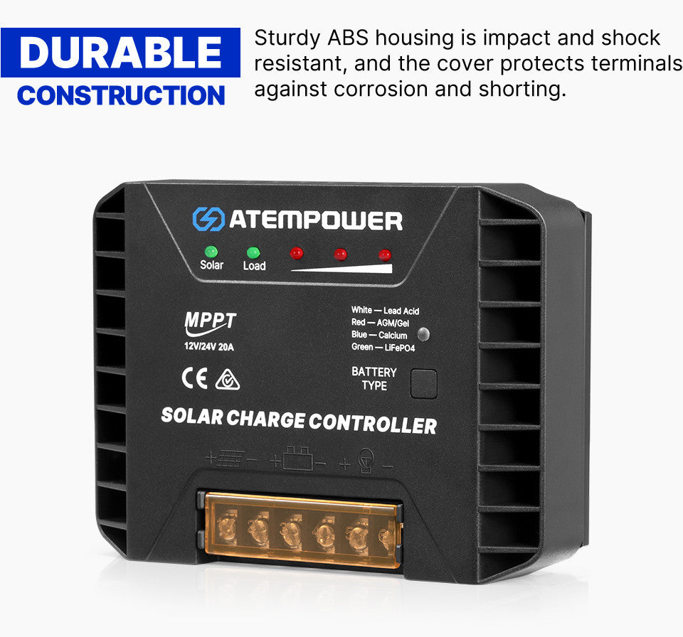 Atem Power 20A MPPT Solar Charge Controller Solar Panel Battery Regulator