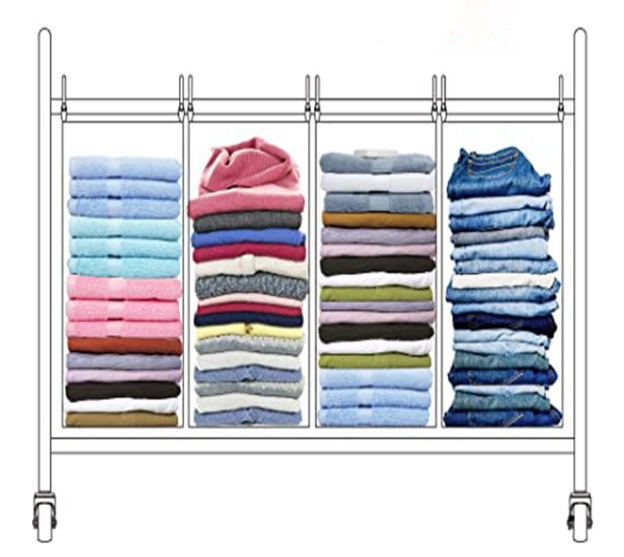 4-Bag Laundry Sorter Rolling Cart - Grey