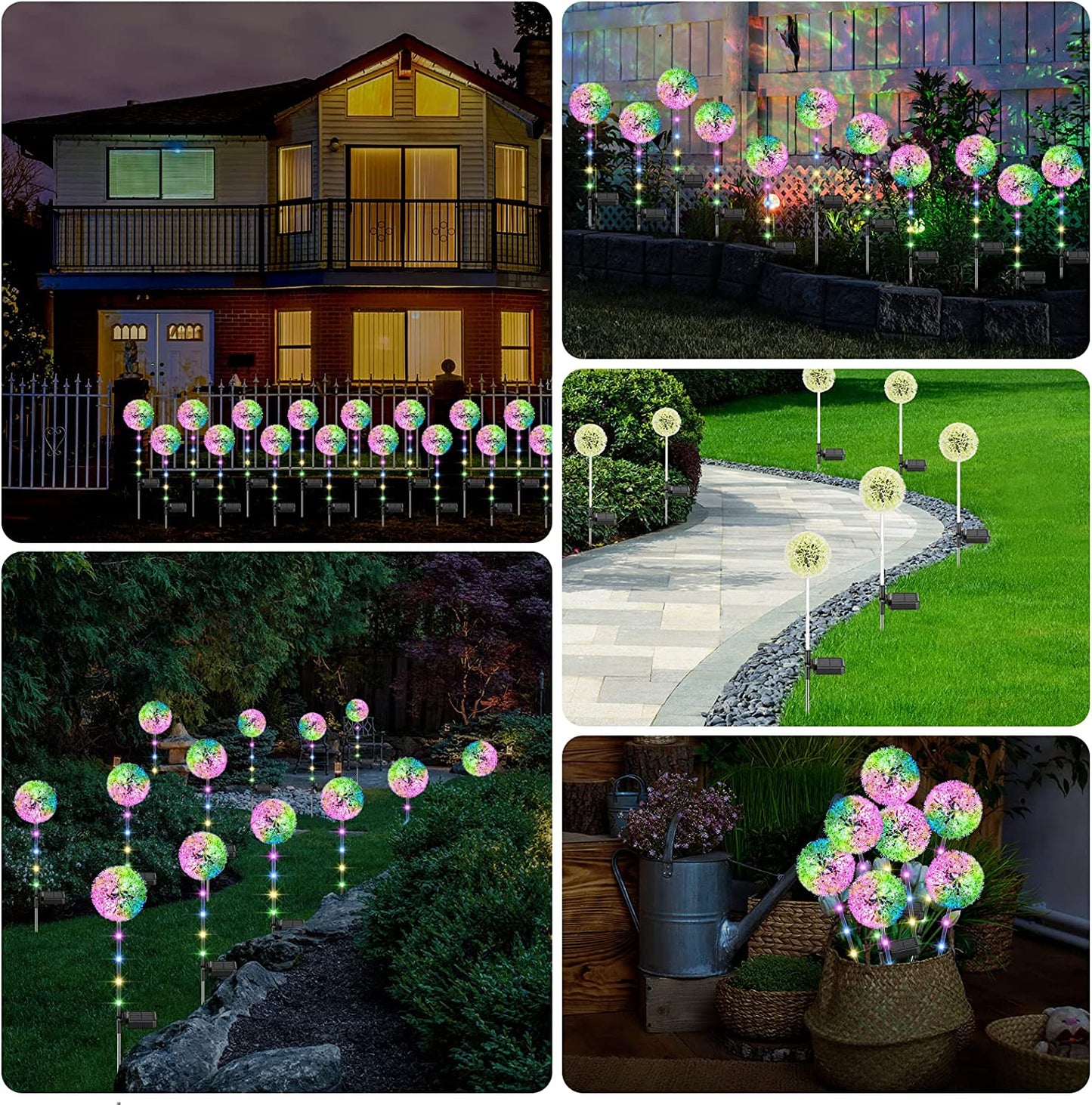 Solar Garden Lights Garden Ornaments Outdoor Dandelion 4PCS