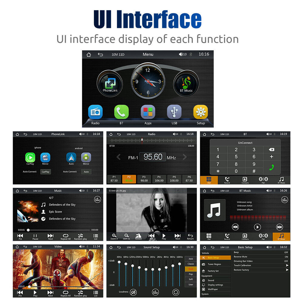 7" Apple Carplay Car Stereo Radio Bluetooth Camera