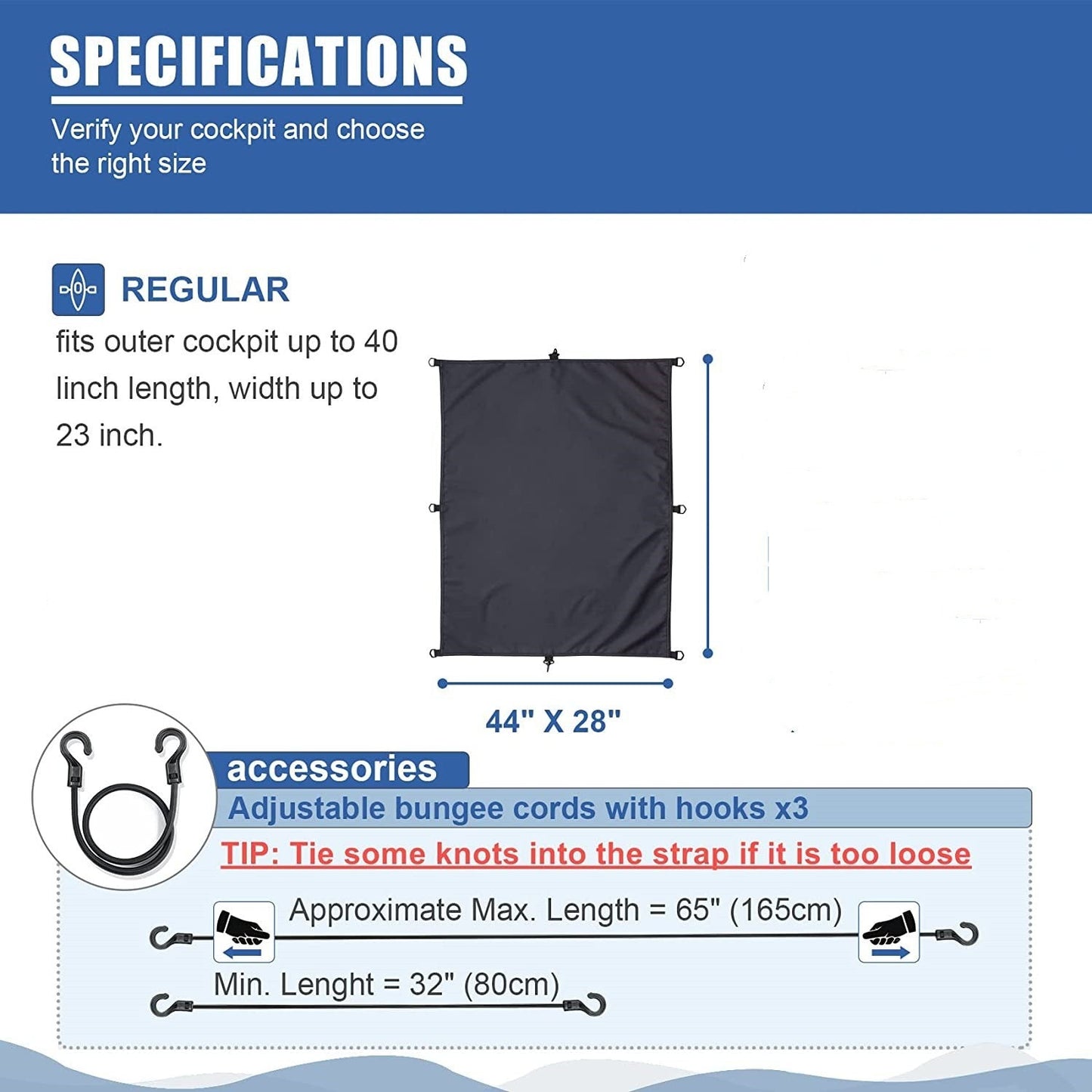 112x72cm Kayak Cockpit Drape Waterproof Seal Cockpit Cover