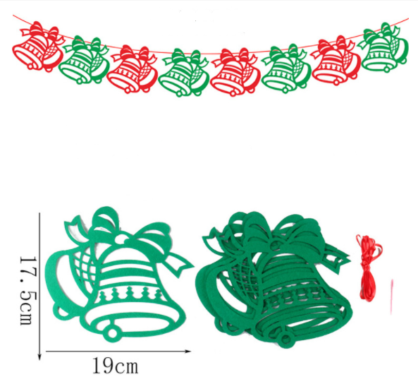 40PCS Merry Christmas Banner Decorations Bunting Sign
