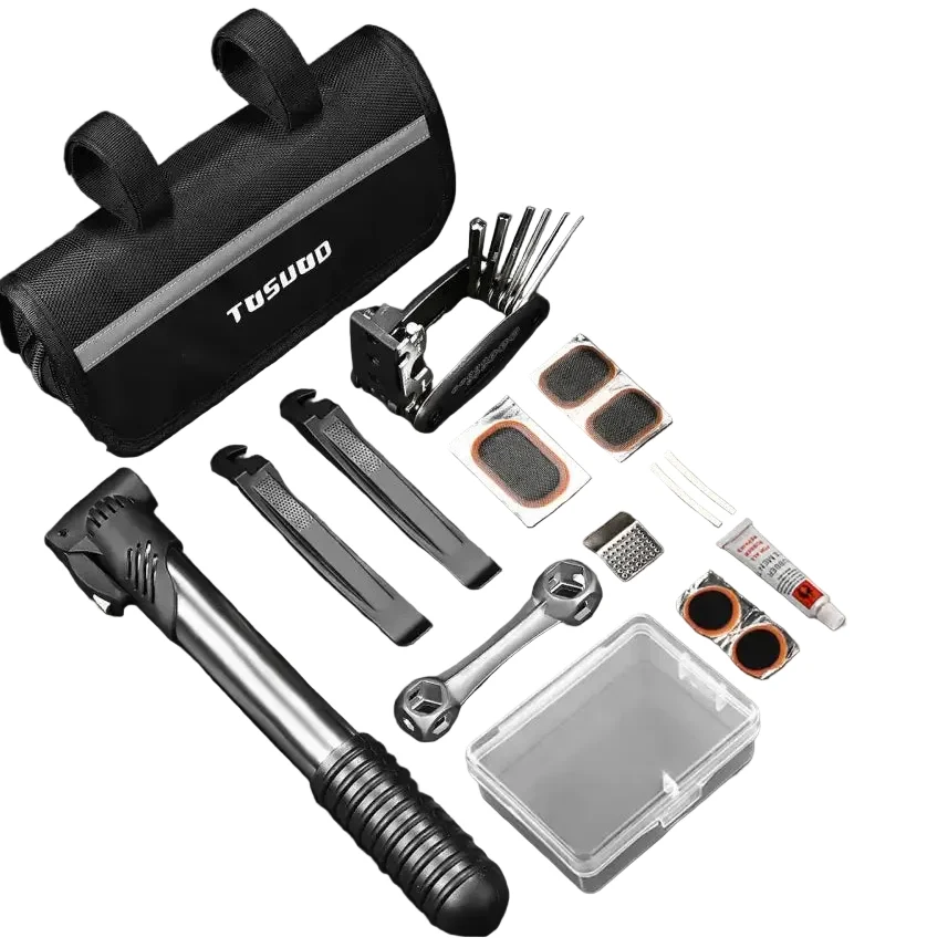 Multifunctional Bicycle Repair Tool Kit with Pump