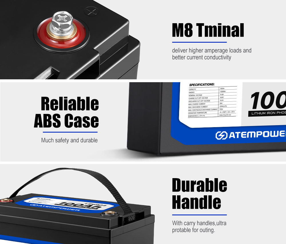 100Ah 12V Lithium Battery LiFePO4 Deep Cycle Rechargeable Marine 4WD