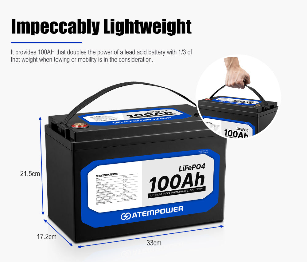 100Ah 12V Lithium Battery LiFePO4 Deep Cycle Rechargeable Marine 4WD - salelink.co.nz