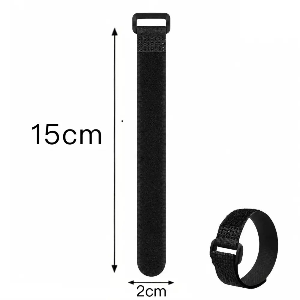 Reusable Black Nylon Hook & Loop Cable Ties