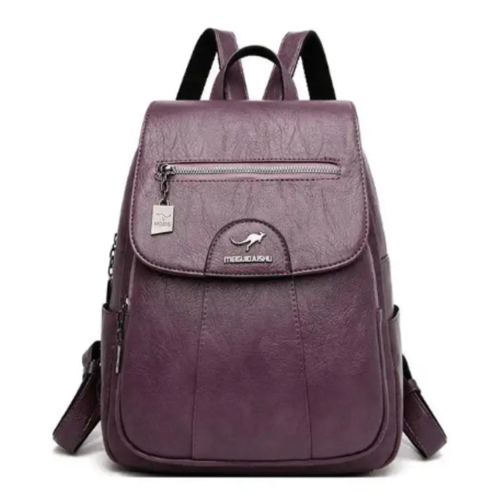 Vintage Soft Leather Backpack for Women
