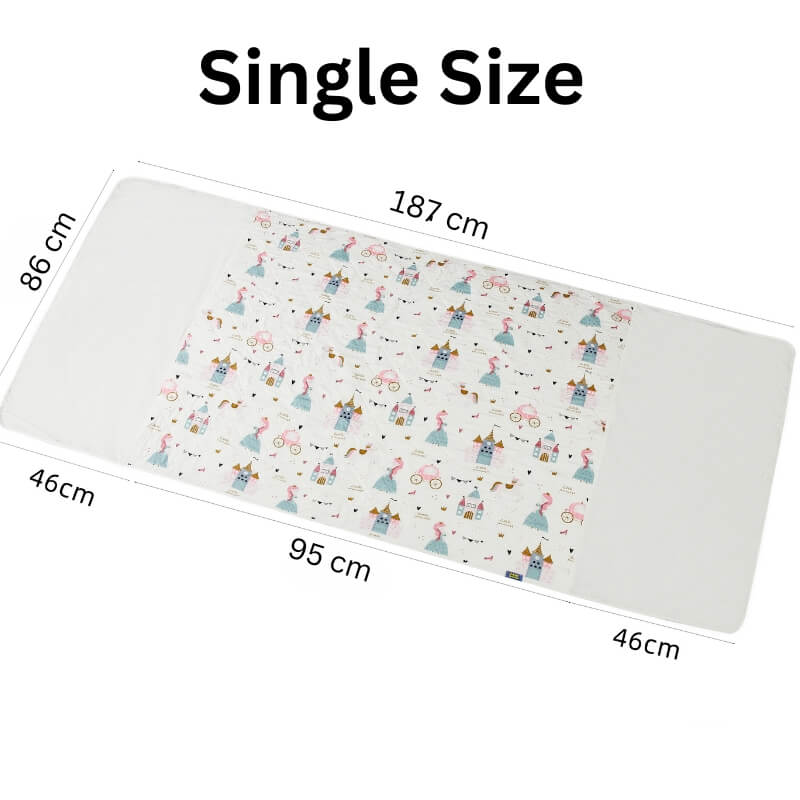 Baby & Kid Waterproof Mattress Protector With Wings-Princess & Castle