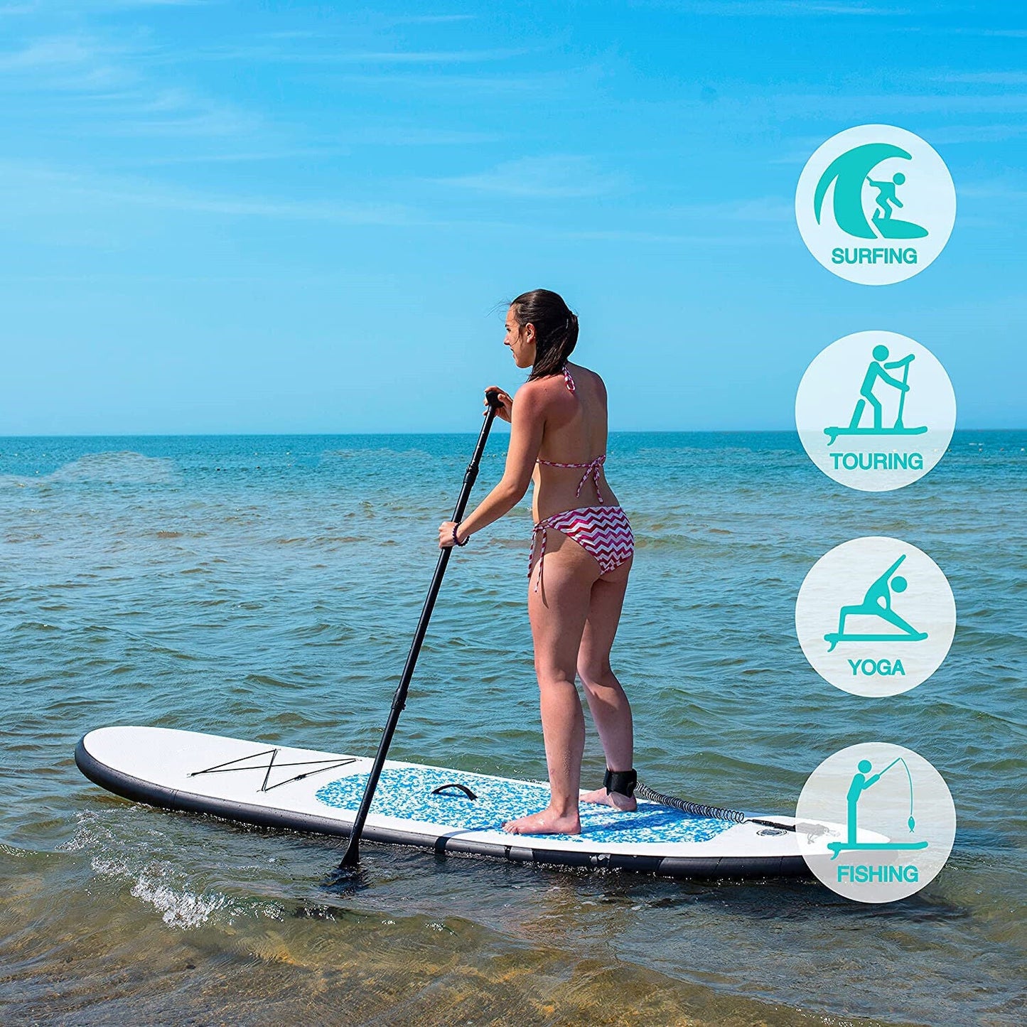 10ft' Inflatable Stand Up Paddle Board Surfboard SUP - salelink.co.nz
