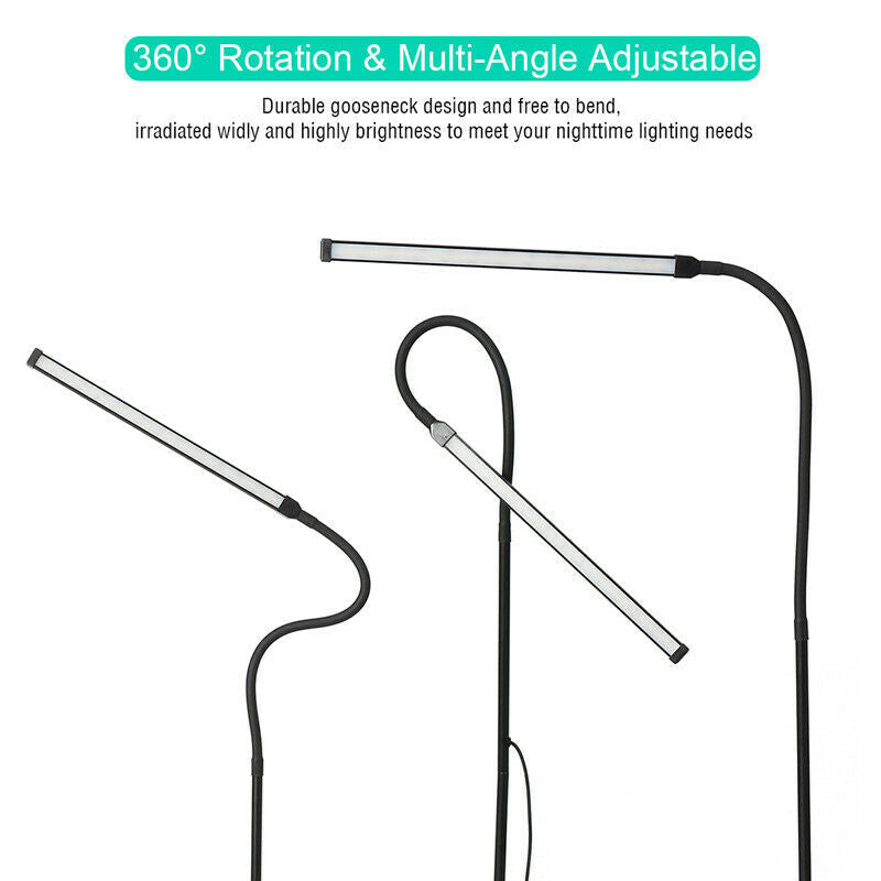 USB Adjustable LED Floor Lamp Reading Dimmable Light