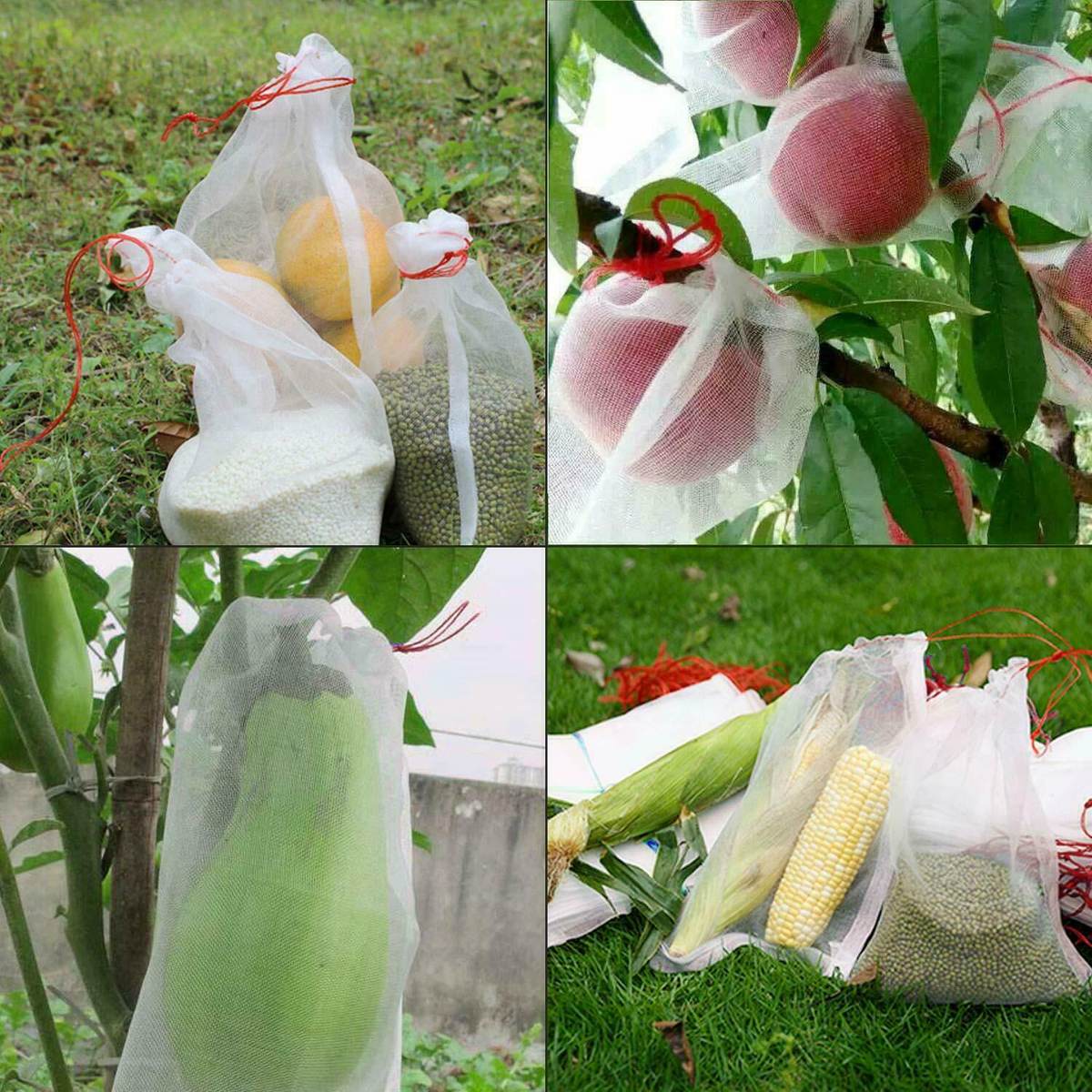 100PCS 35x25cm Agriculture Garden Fruit Vegetable Protection Net Bags