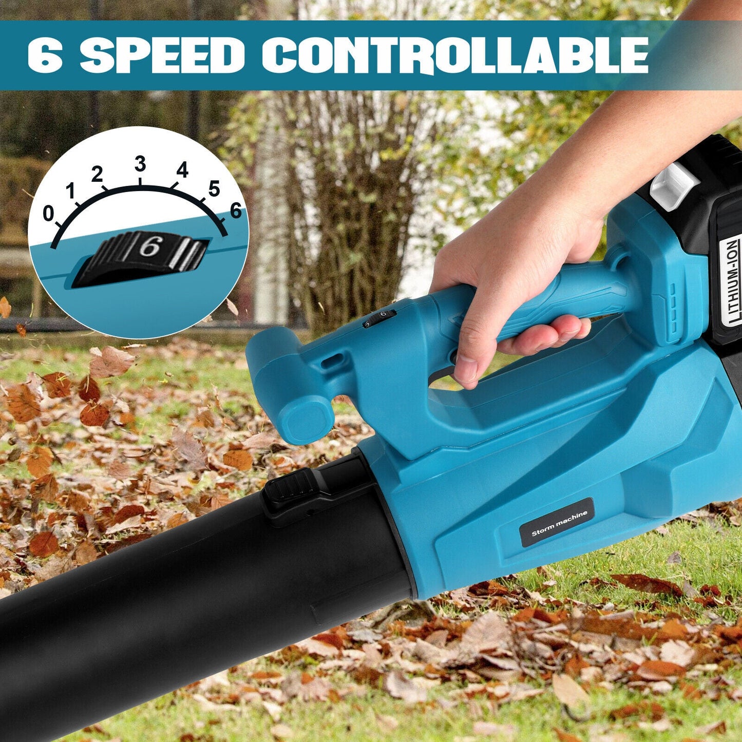 18V Air Leaf Blower Cordless 6 Speed Fits Makita Battery
