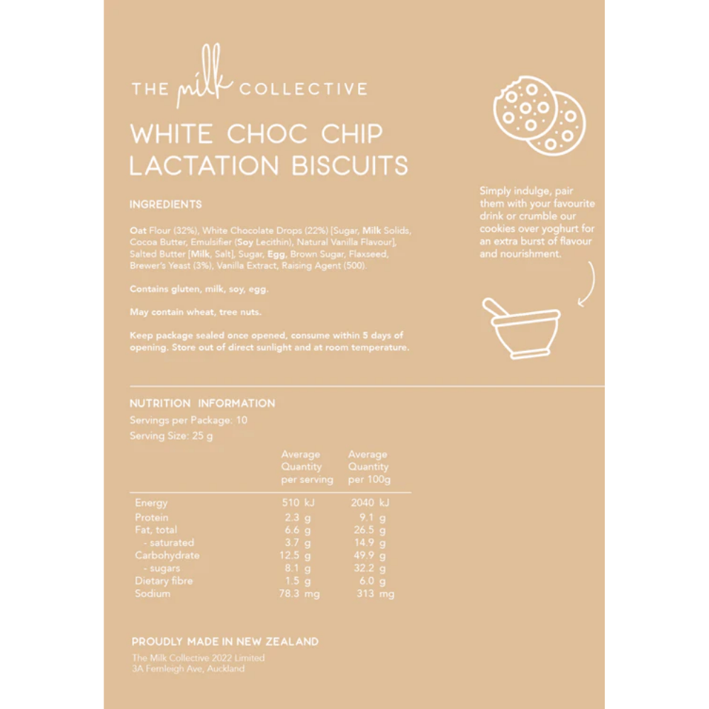 The Milk Collective - White Chocolate Chip Lactation Biscuits