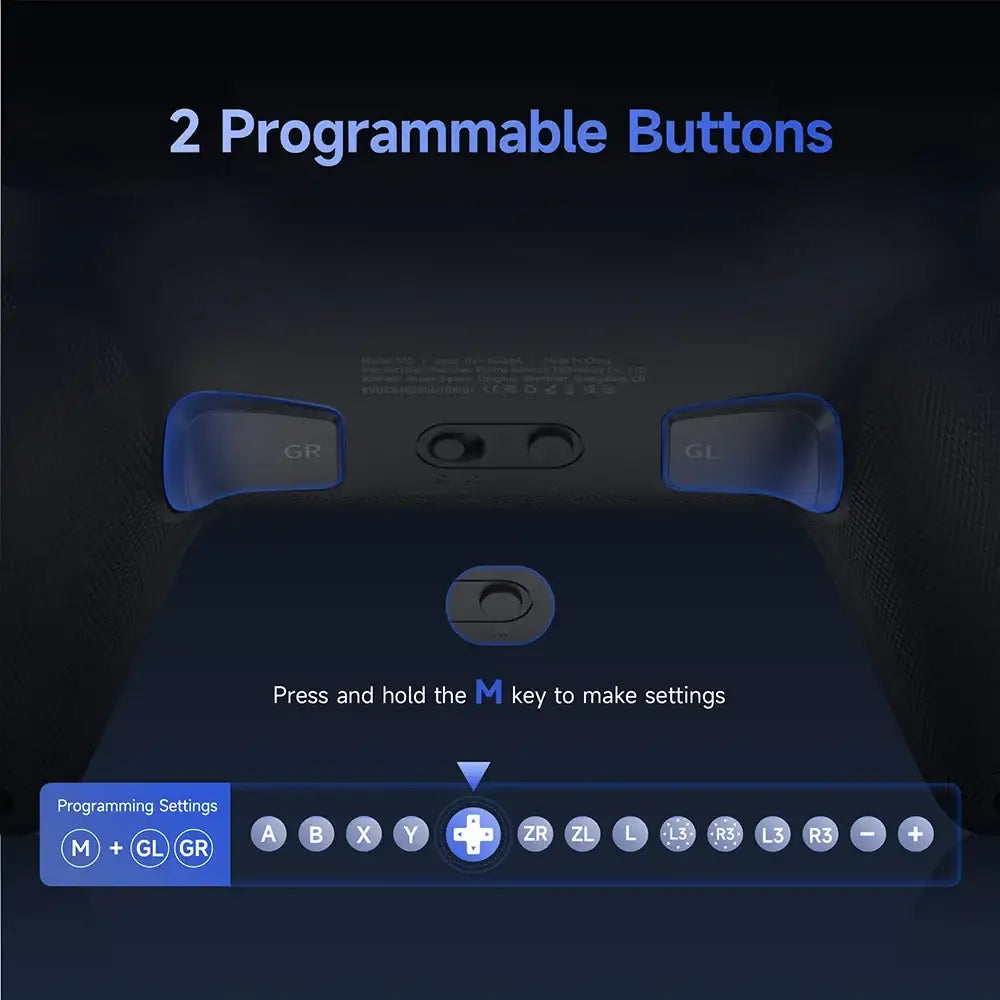 Wireless RGB Gamepad – Switch 2/PC/Phone/TV, NFC, Gyro (available in Black & White)