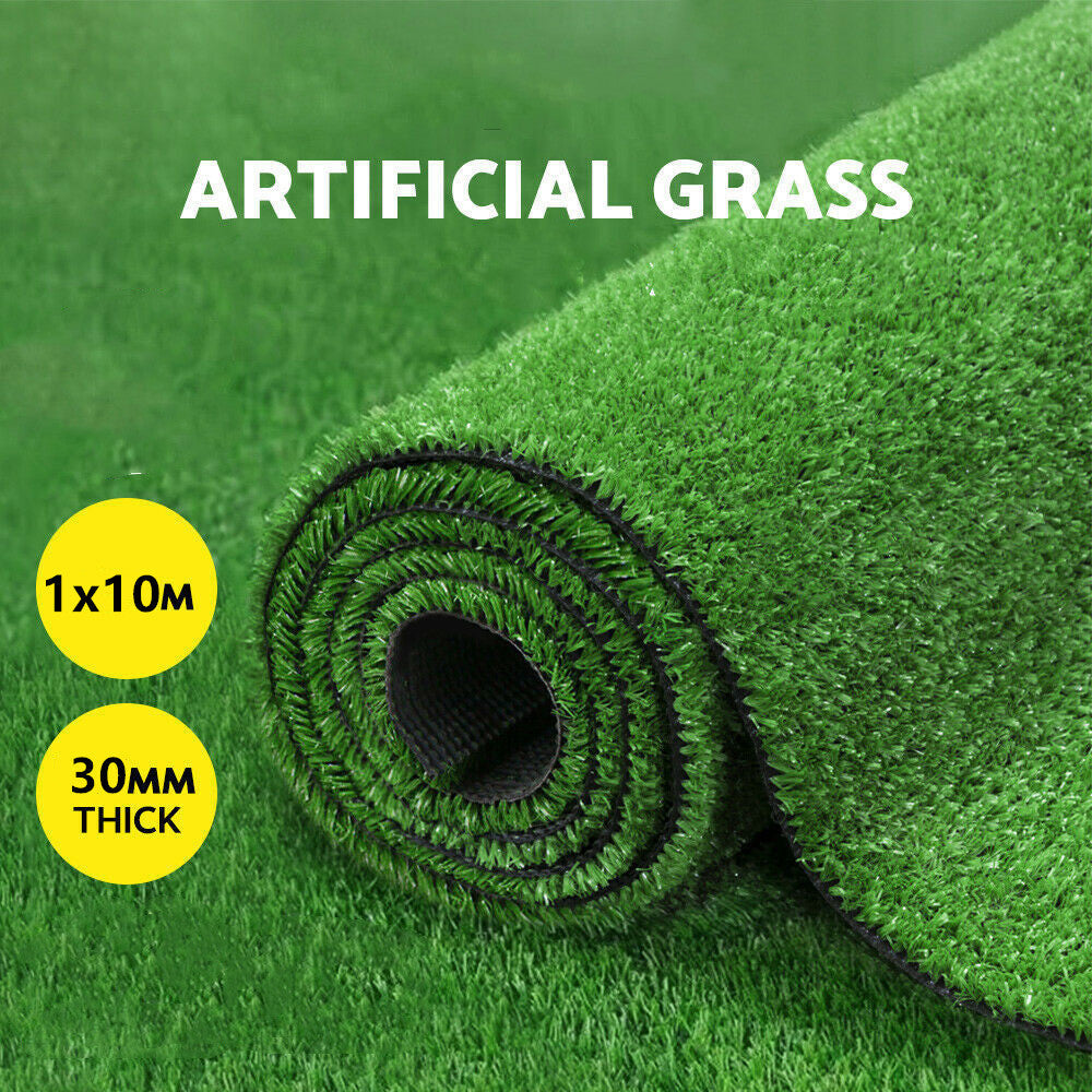 1x10M Artificial Grass 30MM 10M2