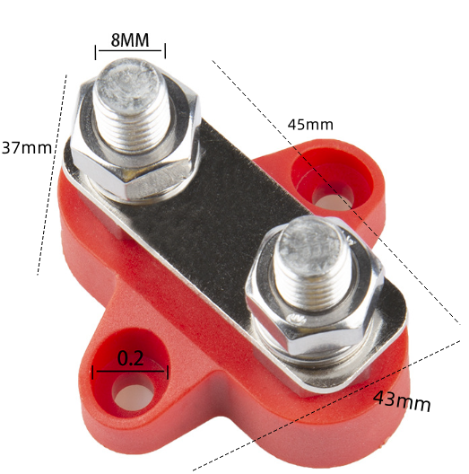 Battery Power Distribution Terminal Block Set Dual M8