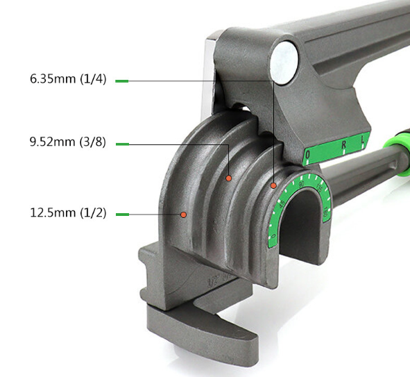 1/4β 3/8β 1/2β O.D. Tubing Bender 3 in 1 Tube Bender