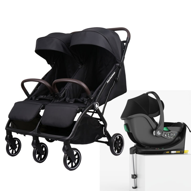 Double Pram – FlexGo Duo with Infant Capsule and ISOFIX Base(Black)